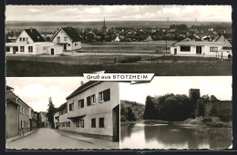 AK Stotzheim, Strassenpartie Mit Wohnhäusern, Blick über Das Wasser Auf Die Ruine  - Autres & Non Classés