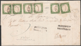 34 - Sardegna - Lettera Spedita Da Melfi Il 22.07.1863 Diretta A Palermo, Affrancata Con Sei Esemplari Del 5 C. Verde N. - Sardaigne