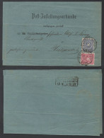 TEISTUNGEN - SACHSEN - DR / 1881 POST ZUSTELLUNGSURKUNDE FALTBRIEF ==> HEILIGENSTADT (ref 7196) - Covers & Documents