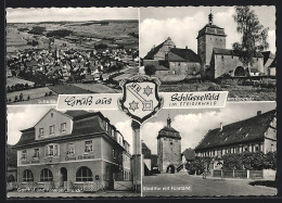 AK Schlüsselfeld I. Steigerwald, Totalansicht Aus Der Vogelschau, Gasthaus & Pension Storch, Stadttor Mit Forstamt  - Sonstige & Ohne Zuordnung