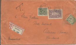 ALLEMAGNE  LETTRE RECOMMANDEE 108M STARNBERG POUR ORLEANS ( LOIRET ) TAXEE 20c DE 1922  LETTRE COVER - Lettres & Documents