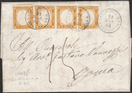 38 - Sardegna - Lettera Spedita Da S. Elpidio Al Mare (Marche) Per Roma 21/03/1863, Affrancata Con 10 C. Bistro N. 14DF - Sardinia