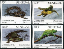 SÉNÉGAL 894/897** - Reptiles / Reptielen / Reptilien - Serpent - Tortue Marine - Crocodile - Lézard - BUZIN - RRRRRRRR - 1985-.. Oiseaux (Buzin)