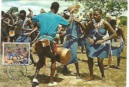 Zambia & Maximum Card, Wakamba Dancers 1985 (68688) - Zambie (1965-...)