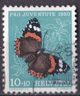 (Schweiz 1950) Schmetterling Admiral Auf Brennessel O/used (A4-1) - Schmetterlinge