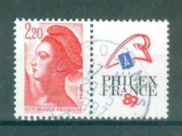 FRANCE - N°2461 Oblitéré - "Philexfrance'89" : Exposition Philatélique Mondiale, à Paris, Du 7 Au 17 Juillet 1989. - Used Stamps