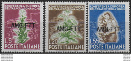 1950 Trieste A V Conferenza Tabacco 3v. MNH Sassone N. 84/86 - Unclassified