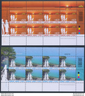 2012 EUROPA CEPT, Cipro, 2 Minifogli Di 8 Serie, Turismo, MNH** - Sonstige & Ohne Zuordnung