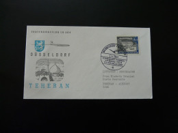 Lettre Premier Vol First Flight Cover Dusseldorf To Tehran Iran Boeing 720 Lufthansa 1963 - Erst- U. Sonderflugbriefe