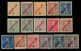 ! ! Portuguese India - 1911 King Carlos (Complete Set) - Af. 200 To 215 - MH (ns183) - Portugees-Indië