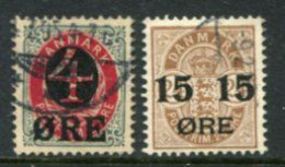 DENMARK 1904  Surcharges Used.  Michel 40Z-41 - Gebraucht