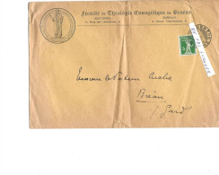 PROTESTANTISME  Faculté De Théologie De GENEVE  Courrier 1913 - Religion & Esotérisme