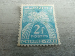 Type Gerbes - Chiffre-Taxe - 2f. - Yt 72 - Bleu-vert - Oblitéré - Année 1943 - - 1859-1959 Used