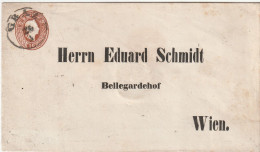 ÖSTERREICH - 1861, Ganzsachenumschlag U3A Mit Zudruck Warenhaus Eduard Schmidt, Von Graz Nach Wien - Omslagen