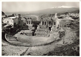 ITALIE - Taormina - Teatro Greco - Romano - Fotografica Artistica F. Galifi Grupi - Fiumara - C. Galifi - Carte Postale - Autres & Non Classés