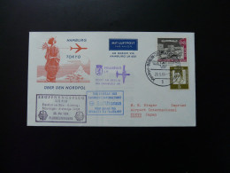 Lettre Premier Vol First Polar Flight Cover Berlin To Tokyo Japan Via Hamburg Over The Pole Lufthansa 1964 - Poolvluchten