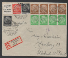 REIBOLDSGRÜN - VOGTLAND - DR / 1937 ZUSAMMENDRÜCKE AUF R-BRIEF - PORTOGERECHT ==> HAMBURG (ref 7185) - Lettres & Documents