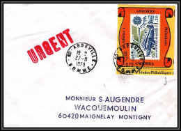 73154 Porte Timbres 2046 Europa Simoun Avion Airplane Abbeville Somme Andorre Andorra Philandorre 1979 Lettre France  - 1961-....