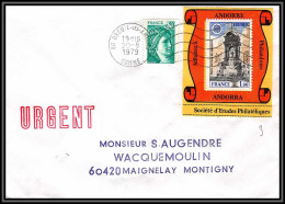 73189 Porte Timbres N°2008 Europa Andorre Andorra Philandorre Dreuil Les Amiens Somme 1979 Lettre France  - 1961-....