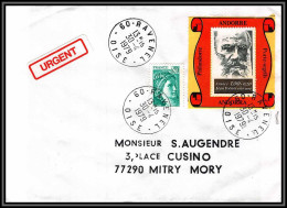 73214 Porte Timbres N°1989 Tolstoi Ecrivain Writer Andorre Andorra Philandorre Ravenel Oise 1979 Lettre France  - 1961-....