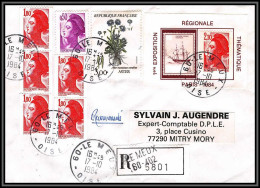 73061 Porte Timbres Bateau Boat Ship 1ère Exposition Thematique Régionale Paris Le Meux Oise 1984 Liberté Lettre Cover  - 1982-1990 Liberté De Gandon