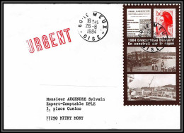 72979 Porte Timbres Le Meux Oise 1984 Concarneau Défiguré Finistère Bretagne Lettre Cover France - 1961-....