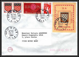 72899 Porte Timbres Breiz Bretagne Europa Le Meux Oise 1984 Lettre Cover France - 1961-....