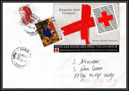 72823 Porte Timbres Dessine Moi L'amour Croix Rouge Red Cross Lettre Cover France - 1961-....