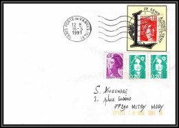 72695 Porte Timbres Je Sème A Tout Vent 1991 Marianne Du Bicentenaire Lettre Cover France - 1989-1996 Marianne Du Bicentenaire