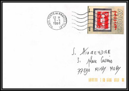 72706 Porte Timbres Avions Passion 1991 Marianne Du Bicentenaire Lettre Cover France - 1989-1996 Bicentenial Marianne