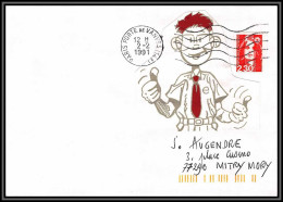 72672 Porte Timbres Paris Vanves 1991 Marianne Du Bicentenaire Lettre Cover France - 1989-1996 Marianne Du Bicentenaire