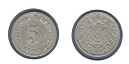 Allemagne  5 Pfennig 1905 F , Type Ll, KM# 11, Deutsches Reich, - 5 Pfennig