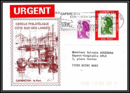 72532 Porte Timbres Capbreton Landes 1985 Liberté Lettre Cover France - 1982-1990 Liberté De Gandon