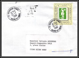 72468 Porte Timbres APNC Bourbon Lancy Saone Et Loire Bourgogne 1991 Marianne Du Bicentenaire Lettre Cover France - 1982-1990 Vrijheid Van Gandon