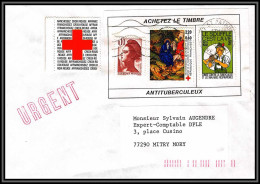 72346 Porte Timbres Saint-Pathus Seine-et-Marne Timbre Antituberculeux Croix Rouge Red Cross 1990 Liberté Lettre France - 1982-1990 Vrijheid Van Gandon