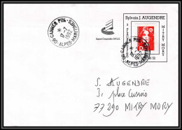 72339 Porte Timbres Augendre Cannes Alpes Maritimes 1992 Marianne Du Bicentenaire Lettre Cover France - 1989-1996 Marianne (Zweihunderjahrfeier)