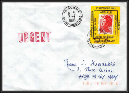 72293 Porte Timbres Aumale Seine Maritime 1985 Liberté Lettre Cover France - 1982-1990 Vrijheid Van Gandon