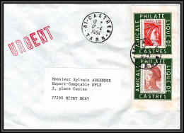 72225 Porte Timbres 1984 Amicale Philatelique De Castres Tarn Sabine Liberté Lettre Cover France - 1961-....