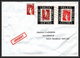 72253 Porte Timbres Ailly Le Clocher Somme 1978 Amicale Philatelique De Castres Tarn Sabine Lettre Cover France - 1977-1981 Sabine (Gandon)