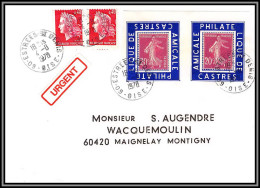 72202 Porte Timbres Estree St Denis Oise 1978 Amicale Philatelique De Castres Tarn Semeuse 190 Lettre Cover France - 1961-....