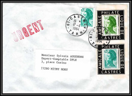 72157 Porte Timbres 1984 Amicale Philatelique De Castres Tarn Liberté Lettre Cover France - 1982-1990 Vrijheid Van Gandon