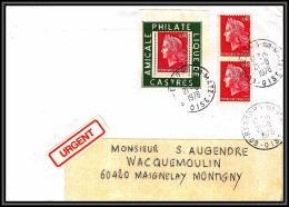 72125 Porte Timbres Resson Sur Matz Oise 1978 Amicale Philatelique De Castres Tarn Cheffer 1536 Lettre Cover France - 1967-1970 Marianne De Cheffer