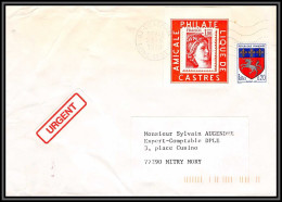 72041 Porte Timbres Villepinte Seine-saint-denis 1978 Amicale Philatelique De Castres Tarn Sabine 1972 Lettre Cover  - 1977-1981 Sabine De Gandon