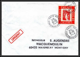 72009 Porte Timbres Pont Ste Maxence Oise 1978 Amicale Philatelique De Castres Tarn Sabine 1974 Lettre Cover France - 1977-1981 Sabine (Gandon)