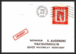 72016 Porte Timbres St Just En Chaussée Oise 1978 Amicale Philatelique De Castres Tarn Sabine 1974 Lettre Cover France - 1977-1981 Sabine De Gandon