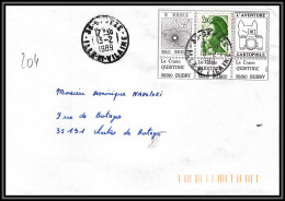 71950 Porte Timbres Liberté Quistinic L'aventure Cartophile Bretagne 1989 Lettre Cover France - 1982-1990 Liberté De Gandon