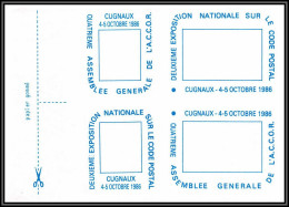 71924 Planche Porte Timbres Code Postal Accor Cugnaux Haute-Garonne 1986 Neuf France - Other & Unclassified