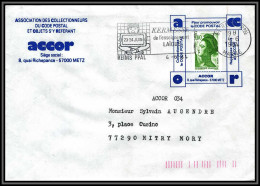 71909 Porte Timbres Reims 1984 Marne Liberté Accor Promouvoir Le Code Postal Lettre Cover France - 1982-1990 Vrijheid Van Gandon