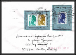 71850 Porte Timbres Reims Marne 1985 Liberté Pensez Code Postal Lettre Cover France - 1982-1990 Liberté (Gandon)