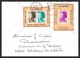 71849 Porte Timbres Reims Marne 1985 Liberté Pensez Code Postal Lettre Cover France - 1982-1990 Liberté De Gandon